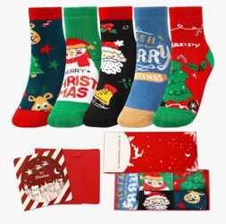 5 Pairs Christmas Socks for Kids -New!