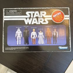 Star Wars Hasbro Kenner Retro Set 6 Figures Luke Darth Han Leia Storm Chewbacca