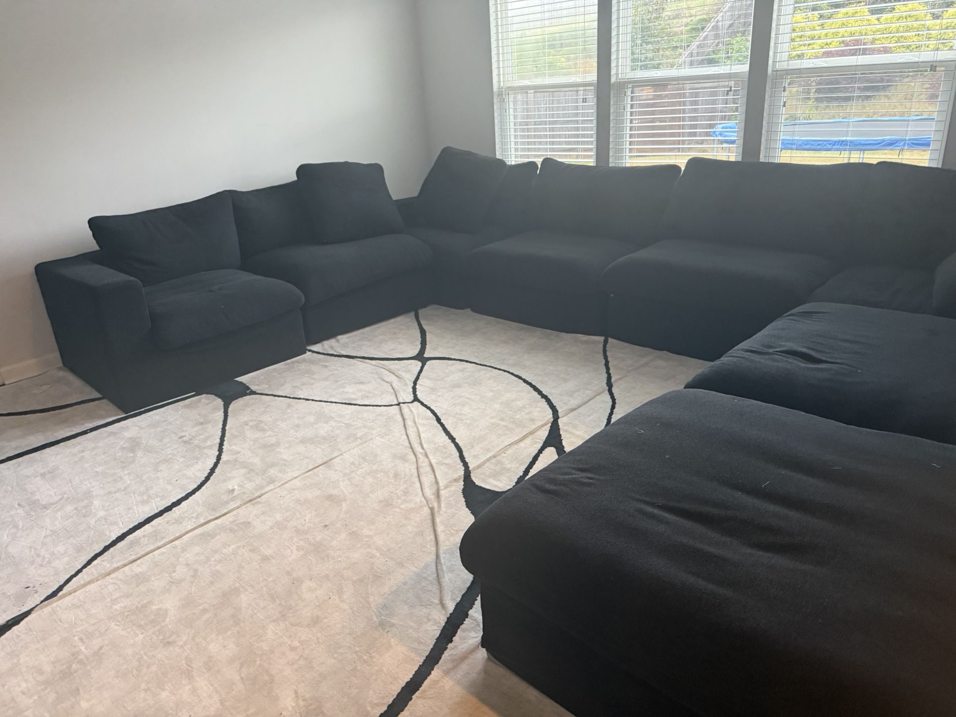 JACH 160.6" U-Shaped Sectional Couch, Modern Modular Convertible Sofa with Chaise Ottomans, Deep 4-Seats Comfy Sectional Cloud Couches for Living Roo