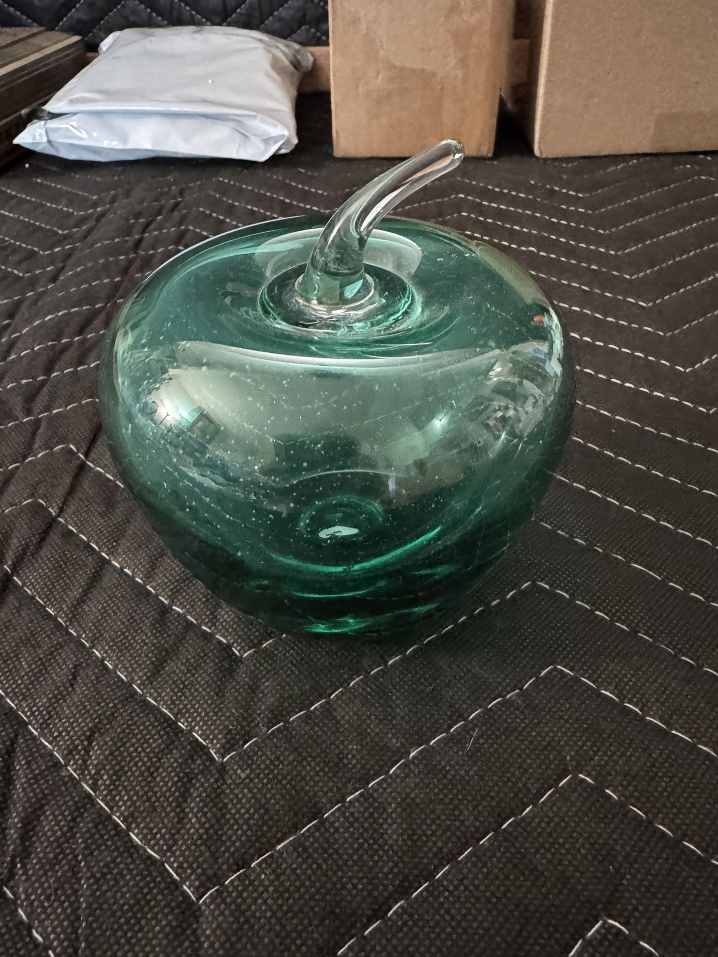 Glass Apple Paperweight