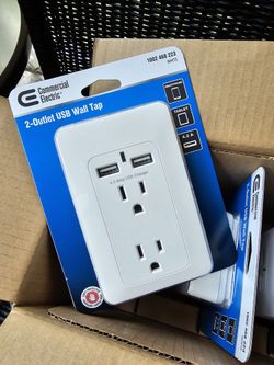 Commercial
Electric"
1002 468 223
WHITE
2-0utlet USB Wall Tap(6-$55)