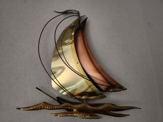 Vintage Metal Ship Wall Hanging