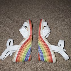 Rainbow Wedge High Heels