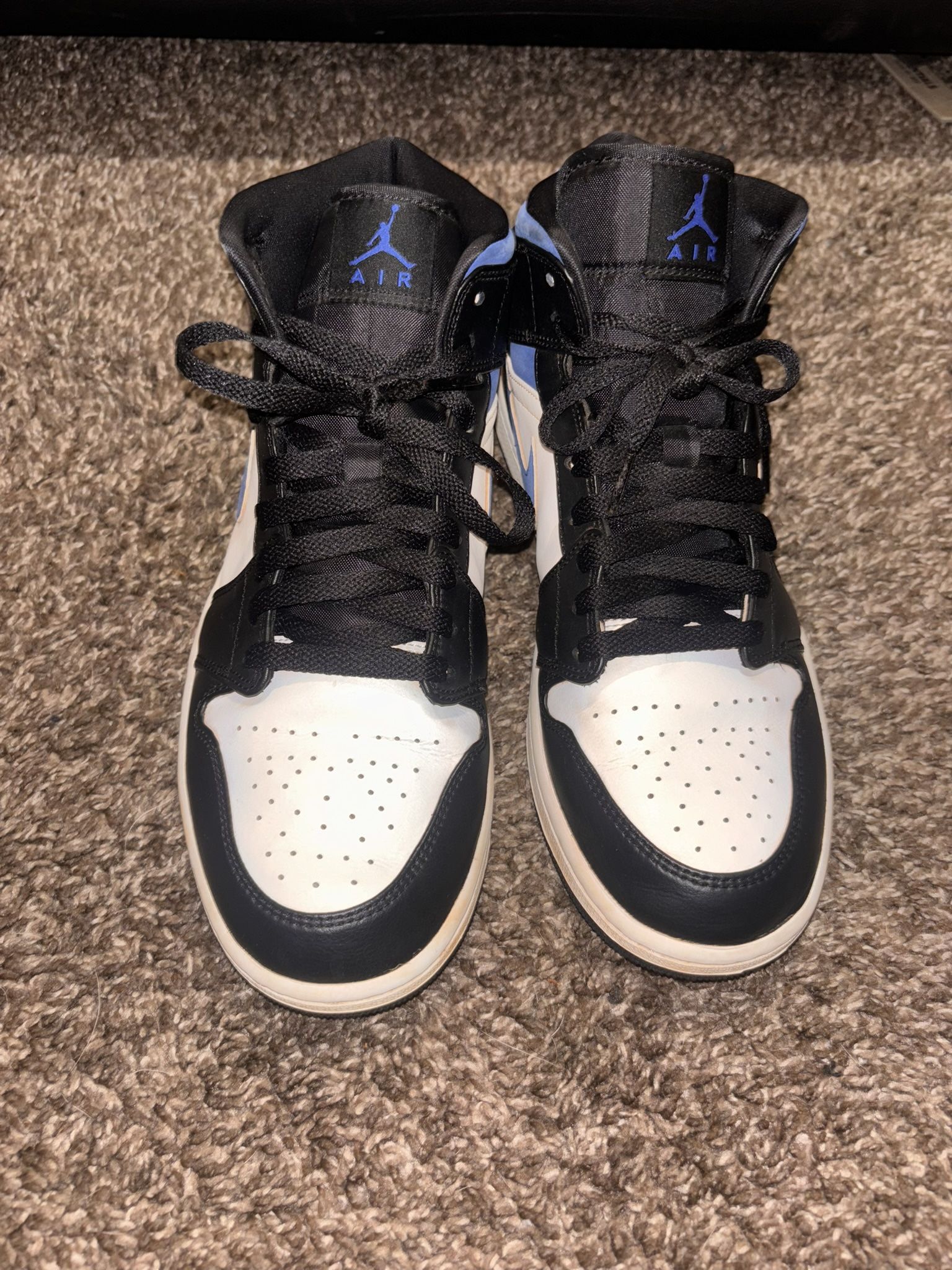 Air Jordan 1 Mid Men's Sneakers Size 10.5 White/Black/Racer Blue