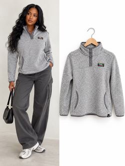 L.L. Bean Fleece Snap Pullover Sweatshirt