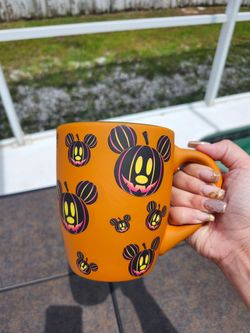 Disney Halloween Mickey Mouse Pumpkin 25 Oz Orange Mug New