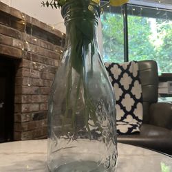 VTG 🪻1890 Large Farmhouse Cow Star Embossed Milk Jar Vase  18” 🌸GORGEOUS 
