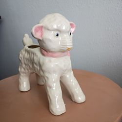 1940s 1950s MCM Mid Century Baby Lamb Ceramic Planter Vtg Vintage Japan