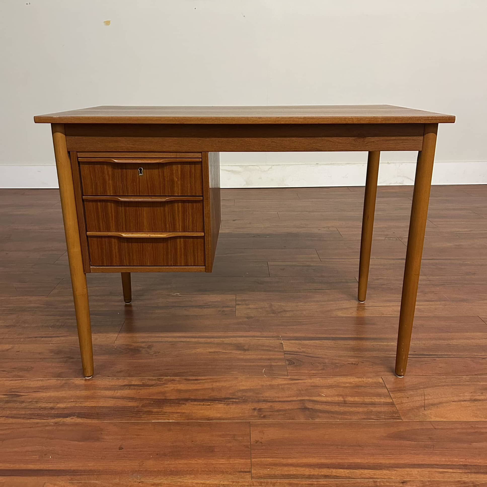 Small Vintage Danish Modern Teak Desk - Many More Items In Stock!