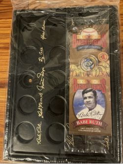 2006 Golden Baseball Legends 24K Gold Plated Quarter - Babe Ruth Coin w/ Display
