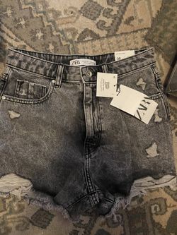 Black Bleached Shorts