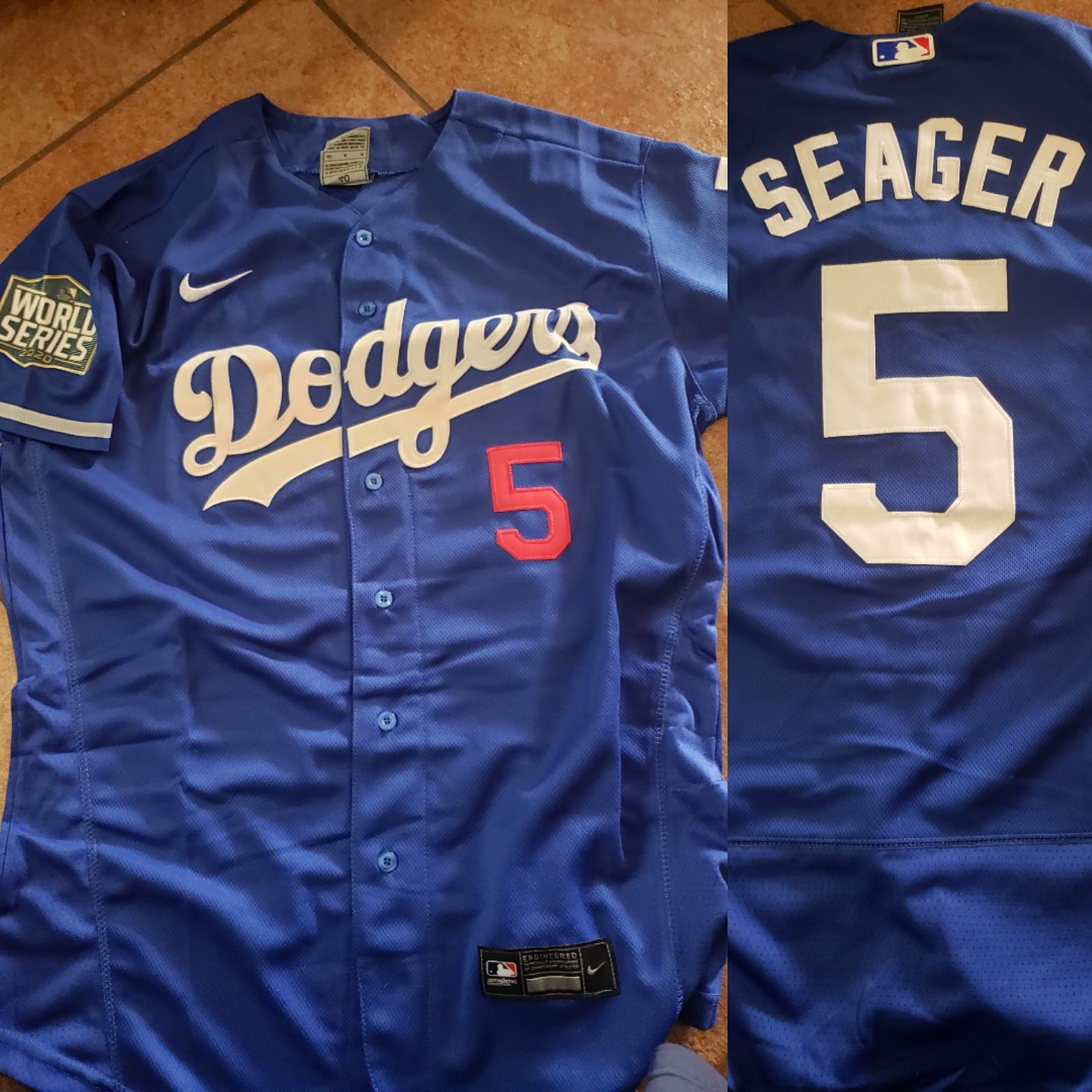 Dodgers seager jersey with World Series patch size medium to 3xl stitched firm price pick up only