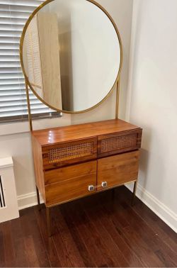 CB2 entry cabinet with mirror