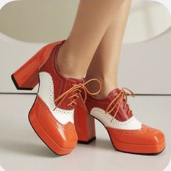 Orange And White Shoes
