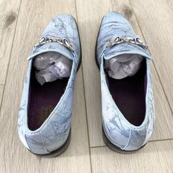 Dolce Vita men’s Light Blue Distressed Bit Smoking Loafer dress shoes prom shoes