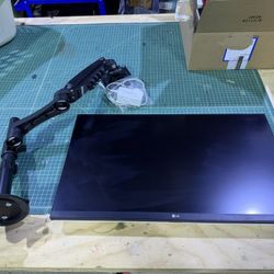 LG 27 Inch 4K UHD IPS LED Monitor with VESA DisplayHDR 400 With Arm Mount