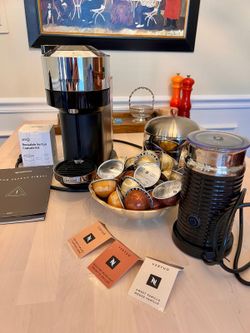 Nespresso Vertuo Next Coffee and Espresso Maker by Breville, with Aeroccino Milk Frother, Light Grey