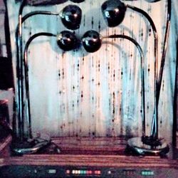 Mid 80s Sonneman Style Pair Of Retro. Eyeball Table Lamps 