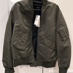 Theory Men’s Flight Bomber Jacket, Brand New, Medium, Dark Olive