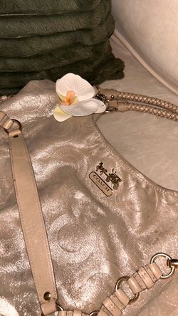 Coach y2k Metallic champagne Signature Shoulder Bag