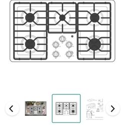 36 Inch Wide Built-In Gas Cooktop with 15,000 BTU Power Boil Burner