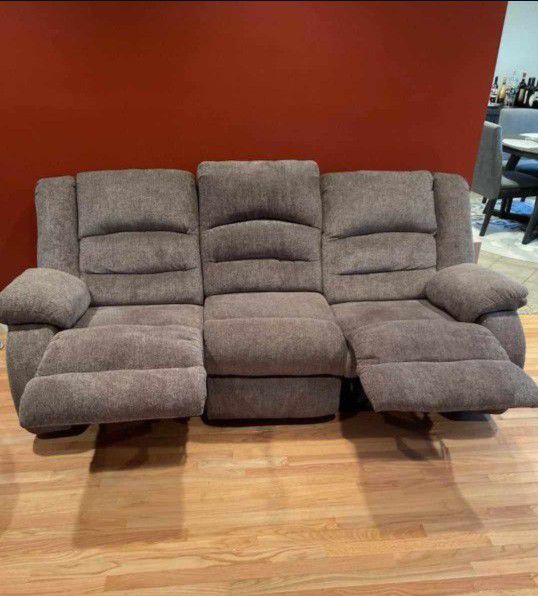 🍄 Tulen Reclining Loveseat With Console | Sectional-Gray | Sofa | Loveseat | Couch | Sofa | Sleeper| Living Room Furniture| Garden Furniture | Patio 