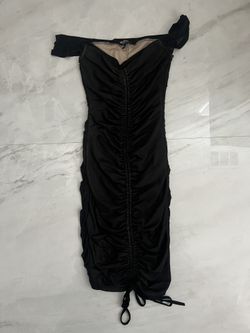 Fashion nova Black ruched off the shoulder dress