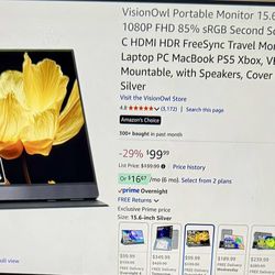 Portable 15.6 inch Monitors (2)