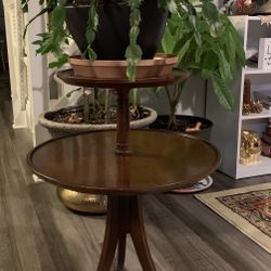 Walnut 2-Tier Table or Dumbwaiter Table by Imperial,vintage 1950s