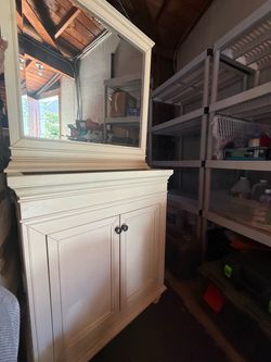 allen + roth Asheville Bathroom Vanity and Mirror and Storage Tower Set