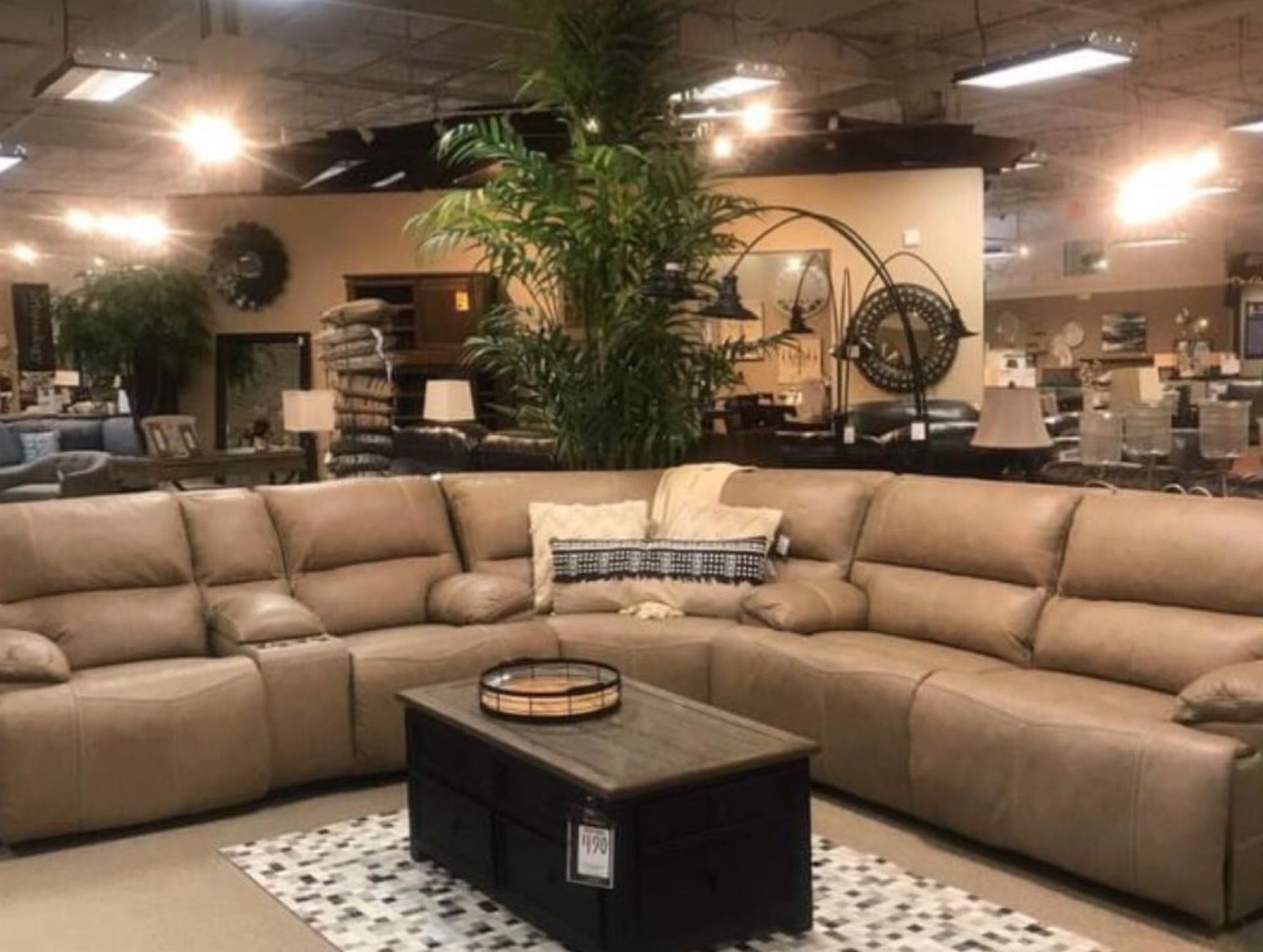 Genuine Leather Power Reclining Sectional In Stock