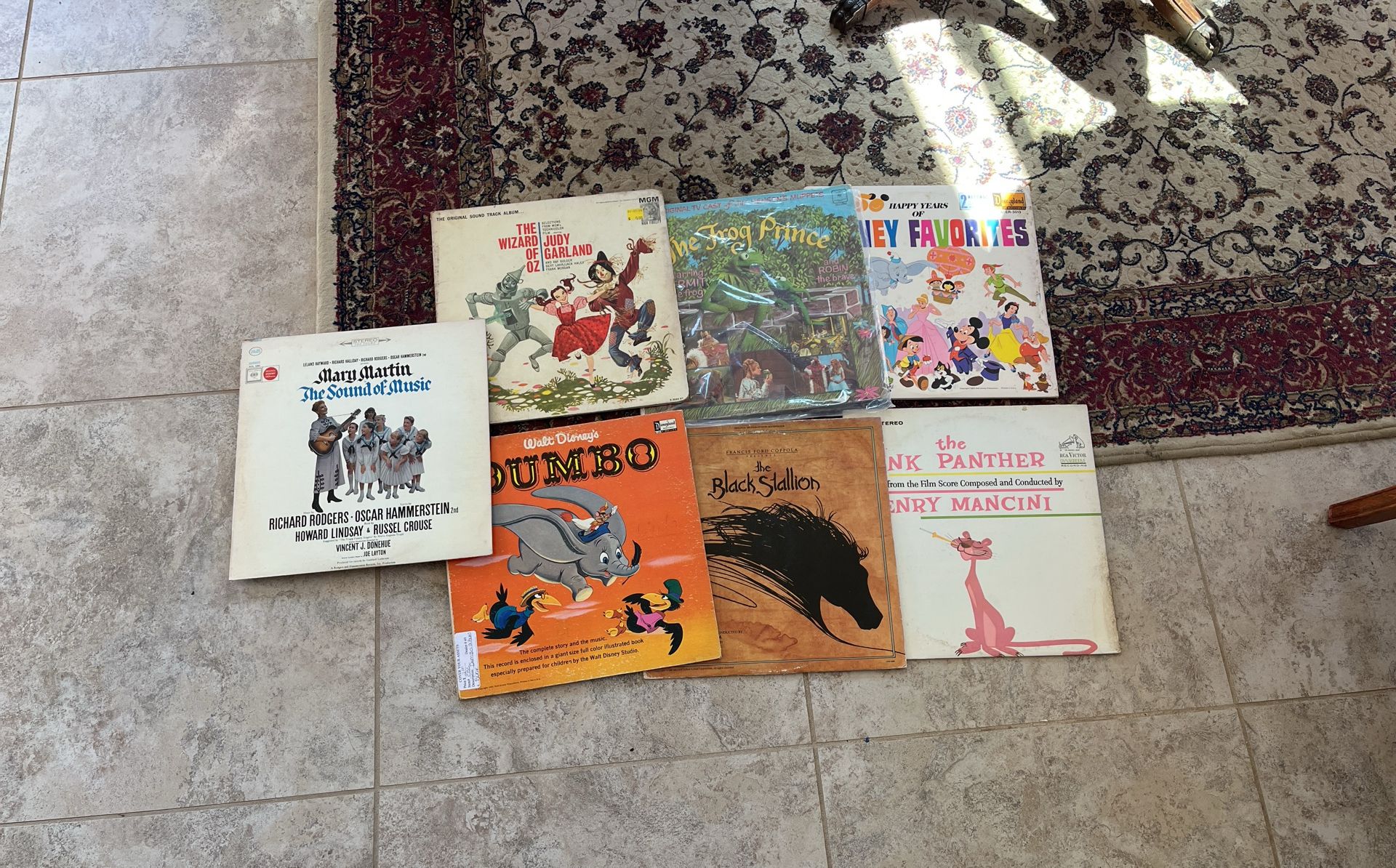 Seven classic kids vinyl records