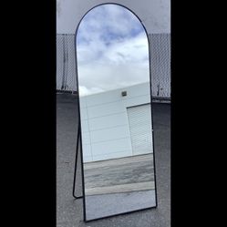 71 X 26 Black Arch Mirror