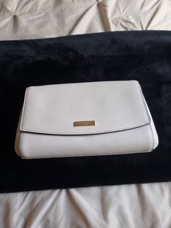Kate Spade New York White Saffiano Clutch