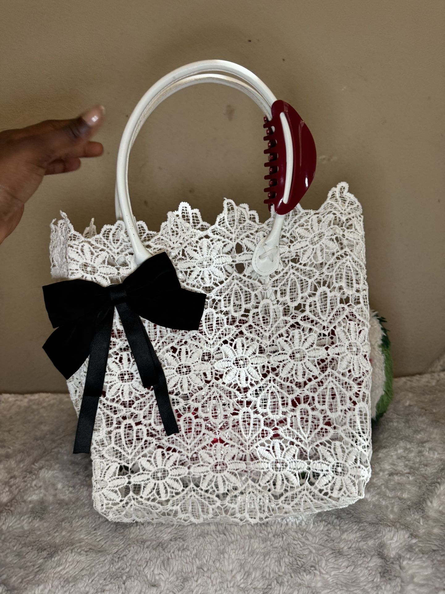 White Lace Bag