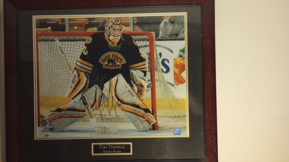 Autographed Tim Thomas Photo And Zdeno Chara, Tuukka Rask