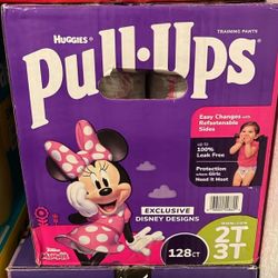 Pull Ups  2T-3T   128 Diapers 