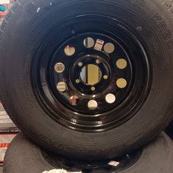 New Black ST 205x75-15 Trailer Tire Wheel Rim mounted Llanta y Rin Nuevas Para Traila