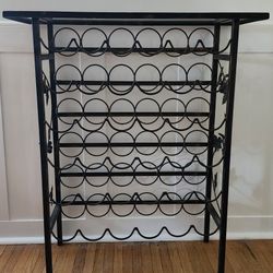Lovely Metal Glass Top Wine Rack 
