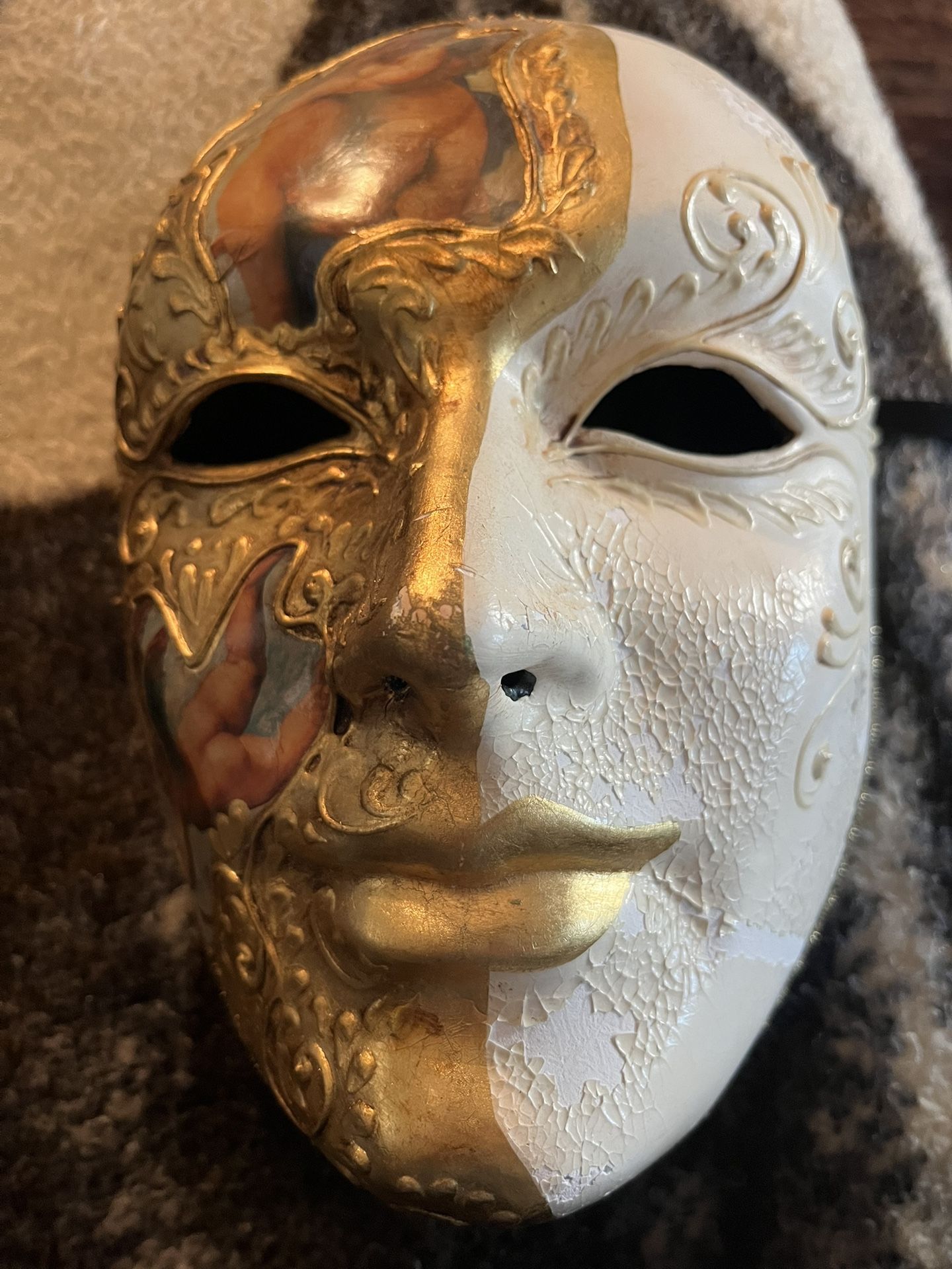 Venetian hand made and decorated paper mache mask