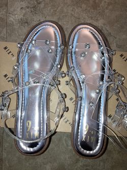Brand New From DSW Mix No. 6 Clear Studded Sandals Size 9M