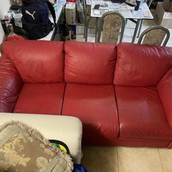 Red Leather Couch ‼️REALLY GOOD QUALITY‼️