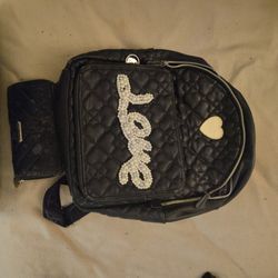 Betsey Johnson Backpack And Matching Wallet 