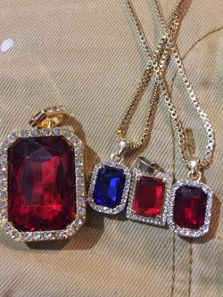 Octagon Gem Pendants