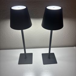 2 - 14” Tall - Rechargeable Cordless Table Lamps, 3 Colors