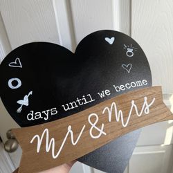 Chalk Wedding Countdown Board 