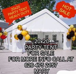 20x20FT Large Party Tent, Heavy Duty Outdoor Big Canopy Tent with 4 Removable Sidewalls, Patio Assembled Canopy Tent