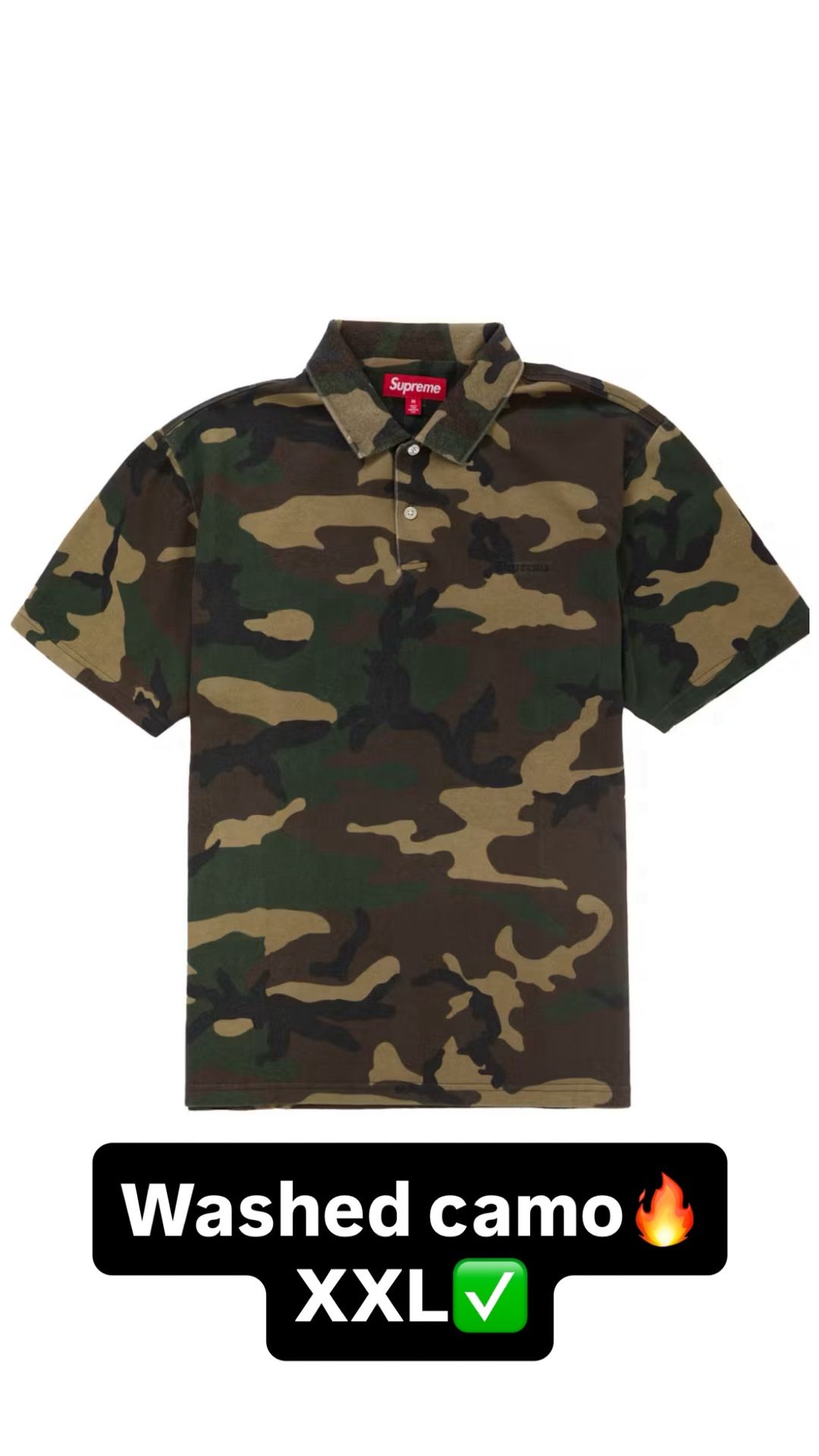 Supreme Washed Camo Collard Shirt