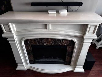 Large Electric Fireplace w/ Heater & Mantel: 62” x 48” - $300 OBO