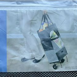 MAIN STAYS Wheeled Top Zipper Double Handle Shopping Cart w/Foldaway Wheels